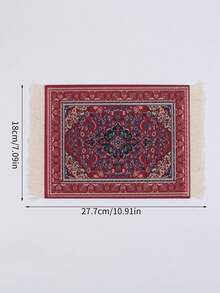 1Pc Style Coffee Theme Mouse Pad, Carpet Style Flannel Mouse Pad & Cup Coaster,Coffee Mat,Table Mat, Placemat, Mouse Pad, Non-Slip Heat Resistant Mat, Tassel Carpet Coaster, Table Desk Cup,Table Coaster Christmas For Holiday Gift Giving Back To School - one-size - View 15