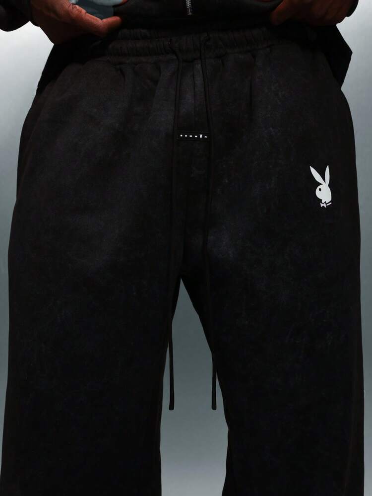 PLAYBOY X SUMWON Logo Fleece Sweatpants With Drawstring