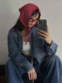 DAZY 时尚复古经典多层百搭女式牛仔衬衫