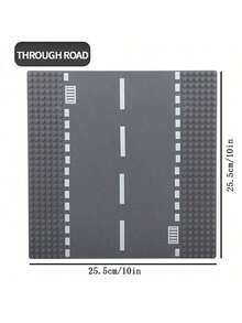 一套迷你尺寸塑料创意积木城市建筑场景T型路口底座多色拼装玩具，适合成人收藏家、家庭办公室展示、DIY模型套件建筑套装，创意乐趣减压拼装项目 - 灰色 - 查看 21
