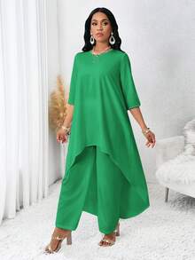 SHEIN Lady Bộ trang phục mùa thu bốn mùa cho nữ Bộ quần áo mùa thu Bộ đồ nữ Bộ trang phục nữ Bộ đồ hai mảnh cho nữ Bộ đồ mùa thu hai mảnh cho nữ Bộ đồ mùa thu cho nữ Bộ đồ mùa thu cho nữ Bộ đồ màu trắng cho nữ Bộ quần áo nữ Bộ trang phục Bộ đồ hai mảnh Váy cho sự kiện đám cưới Bộ đồ hai mảnh cho nữ - màu xanh lá - Xem 5