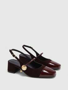 CUCCOO BIZCHIC Women's Classic Low Heel Slip-On Flats, Black Valentine's Day