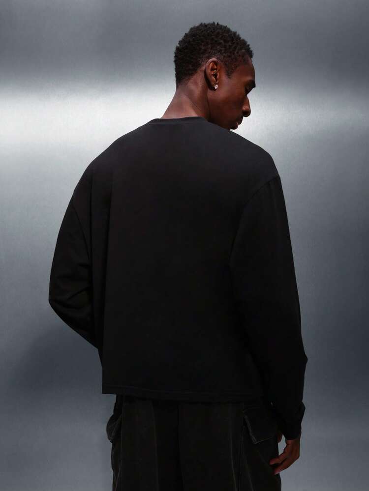 PLAYBOY X SUMWON Bunny Logo Crop Fit Long Sleeve Cotton Crew Neck Tee For Casual Streetwear And Weekend Comfort Style