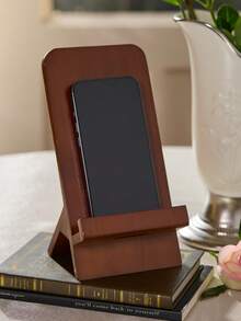 木质手机/平板电脑支架，创意桌面支架，适用于办公室和免提观看 - 彩色 - 查看 4