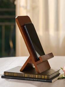 木质手机/平板电脑支架，创意桌面支架，适用于办公室和免提观看 - 彩色 - 查看 6