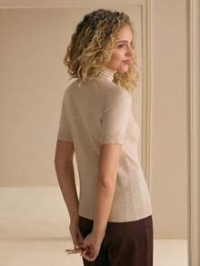 MOTF PREMIUM 羊毛混紡針織上衣 - 米色 - 查看 6