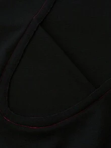 ROMWE MEN 春季休闲男士闪亮钻石星拼接撞色卫衣，复古街头风，Y2K - 黑色 - 查看 5