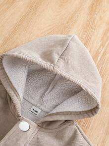 Souflis Souflis 1件婴儿男女通用灯芯绒连帽拉链外套，尺码6个月至3岁，适合通勤、上学、休闲、旅行、运动、居家、婴幼儿/外套穿着，秋冬季男女宝宝连帽衫，春秋季男女宝宝外套，春季男女宝宝春季外套，秋季男女宝宝外套