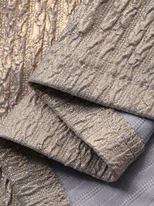 Dazy Plus Sequin Ruched Bust Puff Sleeve Waist Cinched Maxi Party Dress, Elegant & Slimming, Spring/Summer - Gold - View 4