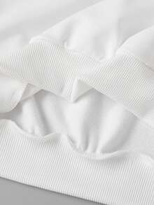 Hanorac cu mânecă lungă și imprimeu floral color block pentru fete, cu guler rotund și imprimeu floral - alb - Vizualizare 5