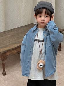 DAZY Toddler Boys' Loose Casual Denim Shacket, Fall