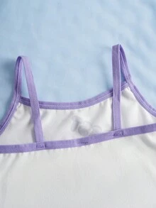 SHEIN | PAW Patrol Young Girl Cartoon Pattern Contrast Trim Camisole Top Undershirt - White - View 7