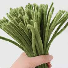 400根柔韧绿色雪尼尔绒条，多种绿色绒条可选，用途广泛，易于扭转弯曲，可用于DIY手工制作，例如制作郁金香、树叶、动物、圣诞树、母亲节礼物和各种创意项目——是艺术和手工爱好者、圣诞节项目和清洁的理想之选——经久耐用，可折叠，色彩缤纷。 - 綠色 - 查看 9