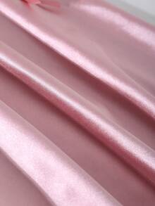 Rochie elegantă din satin pentru adolescente, rochie moale și confortabilă cu mâneci bufante, guler pătrat, cu mâneci tip felinar și decor cu fundă, potrivită pentru purtare zilnică, petreceri de ziua de naștere, evenimente