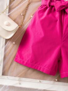 Elladie kids 女童碎花吊带连体裤，卡其色腰带，甜美舒适，夏季休闲装 - 彩色 - 查看 5