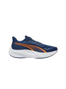 Puma Lite Junior Kids Sports Running Shoe Navy Blue 401512 - Persian Blue-Orange Glo- White - View 1