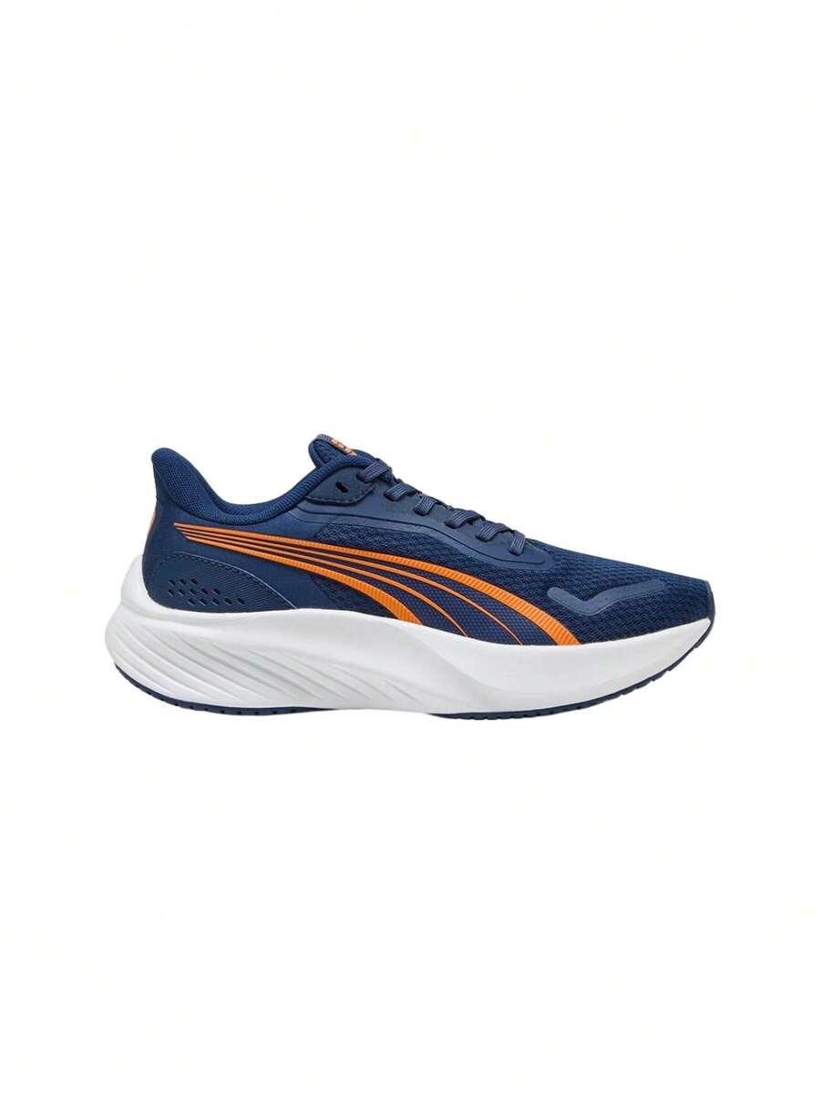 Puma Lite Junior Kids Sports Running Shoe Navy Blue 401512 - Persian Blue-Orange Glo- White - View 1