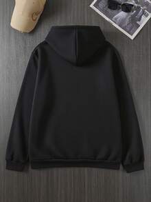 Sport MetroGents Men's Skull Print Long Sleeve Pocket Drawstring Hooded Casual Sweatshirt