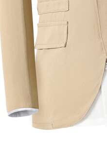 SHEIN 两件套青少年男童绅士套装 - 长袖外套+长裤西装，优雅正式的生日派对、婚礼、周年纪念、毕业典礼等场合着装 - 杏色 - 查看 4