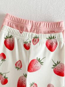 4pcs/Set Baby GirlCute Cartoon Print Snug Fit Casual Comfortable Homewear Set - Multicolor - View 5