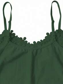 Breezaya 大码女式时尚基本款蕾丝吊带连体衣 - 綠色 - 查看 4