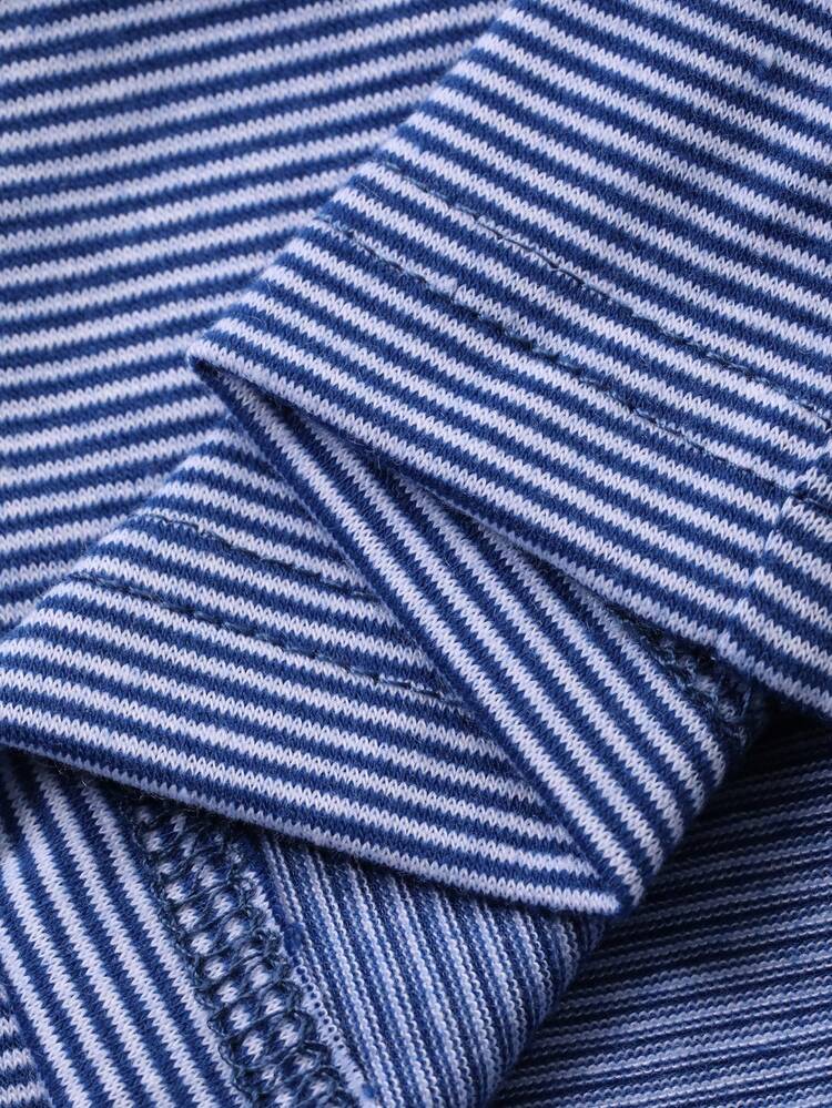 2pcs Women Bow Striped Allover Print Pajama Set, Long Sleeve Top And Pants
