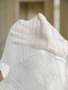 Anewsta 渐变半透明弹力修身短袖上衣，适合秋季、冬季、新年穿着，优雅、别致、时尚，圣诞节、外出皆宜 - 白色 - 查看 8