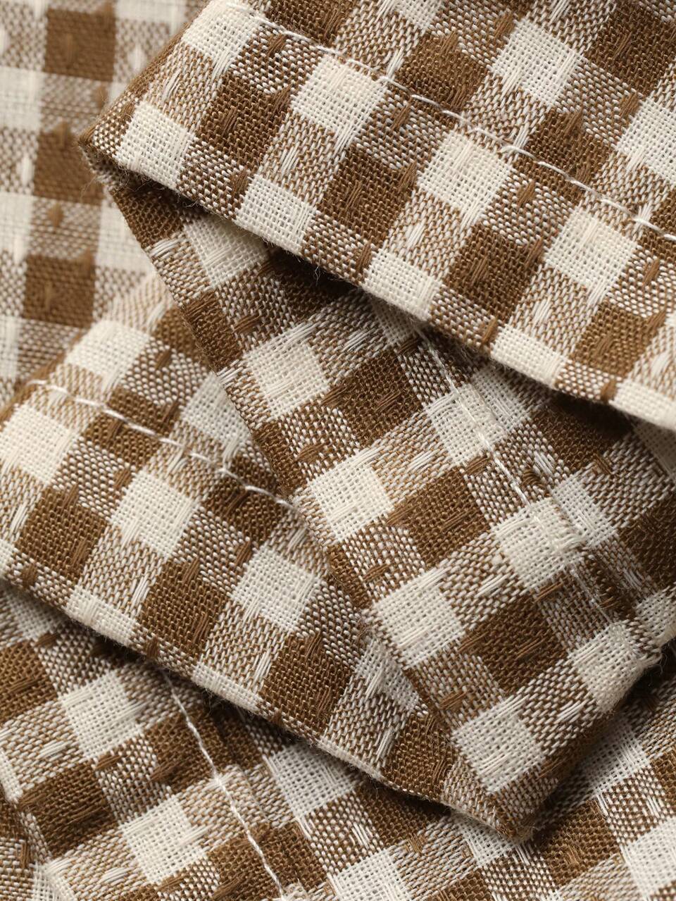 Plaid Contrast Collar Loose Women's Pajama Set