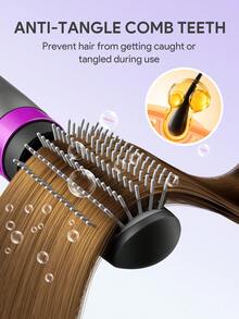 JMMO Secador de pelo con 5 en 1 Hot Air Styler Wrap, secador de pelo de alta velocidad con cepillo y rizadores automáticos para rizar, alisar, dar volumen, secar rápido y libre de frizz para todo tipo de cabello - Enchufe de EE. UU. - Tipo de Enchufe A USA (110-127V) - Ver 6