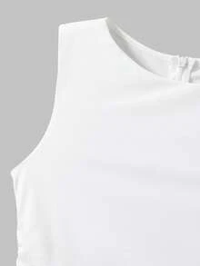 适合秋冬季节的少女休闲碎花拼接针织圆领长袖连衣裙 - 黑色 - 查看 6