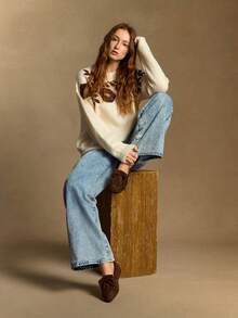 Rosivie 女式休闲平底一脚蹬流苏蝴蝶结设计鞋