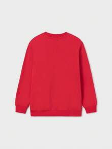 RED COLOR NECK SWEATSHIRT WITH COMFORTABLE FEMALE PRINT FOR ALL TYPES OF OPTION - 紅色 - 查看 2