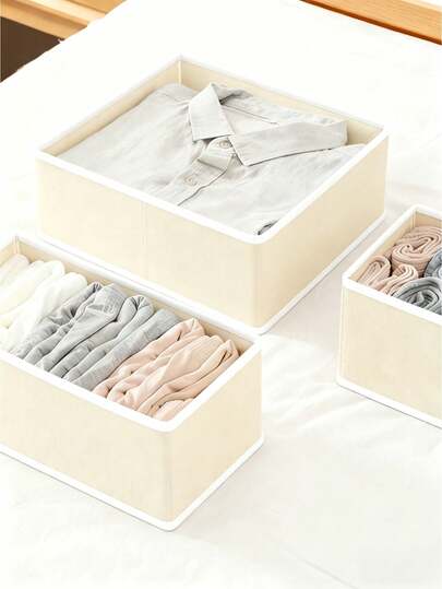 1 /3 PCS Multi Purpose Storage Box Organizer For Drawer Wardrobe Underwear Desktop Home Office Closet All Season Organization Storage Solution Home Decor