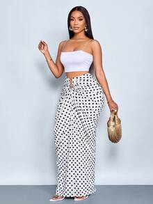 SOLERSUN 性感优雅女士波点半身裙，适合万圣节、圣诞节、情人节、春夏季节度假穿着，复古风格（随机花卉图案） - 白色 - 查看 6