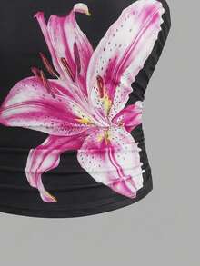 SHEIN Tween Girl Minimalist Comfortable Ruched Elastic Fitted Casual Camisole Fall White Corset Suitable For Autumn/Winter Daily Wear, Street Style, Home Shirts For Teen Girl Tube Top Tween Flower Tube Tops Tropical Print Black Seamless Camisole Bra For Tween Girls Summer Vacation Casual - Black - View 3