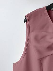 GlowEve CURVE Đầm midi dáng rộng, thanh lịch, thoải mái, thắt nơ, thích hợp cho đi làm và dạo phố. - Bụi hồng - Xem 5