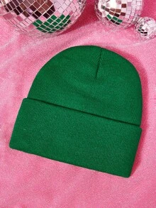 THE POWERPUFF GIRLS X SHEIN 1顶针织帽，饰有毛茛花刺绣图案，时尚街头骑行礼物之选 - A - 查看 2