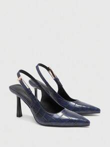 CUCCOO BIZCHIC Sepatu Wanita Tali Belakang Biru Modis Serbaguna Sepatu Hak Tinggi untuk Perjalanan - Biru - View 7