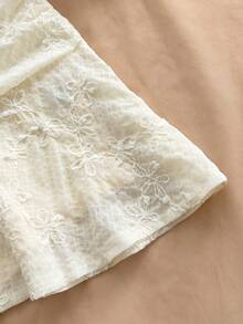 Soleia Women's Casual Solid Color Embroidered A-Line Skirt - Apricot - View 3