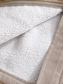 Souflis Souflis 1件婴儿男女通用灯芯绒连帽拉链外套，尺码6个月至3岁，适合通勤、上学、休闲、旅行、运动、居家、婴幼儿/外套穿着，秋冬季男女宝宝连帽衫，春秋季男女宝宝外套，春季男女宝宝春季外套，秋季男女宝宝外套