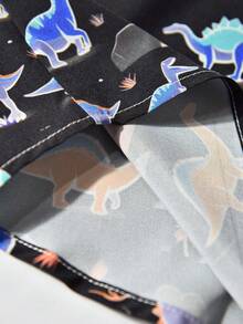 Manfinity RSRT 男士休闲印花短袖衬衫 男士度假衬衫 男士度假衬衫 男士火烈鸟衬衫 恐龙印花男士衬衫 男士恐龙衬衫 - 彩色 - 查看 6