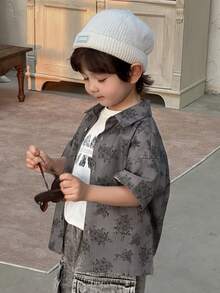 Dazy Kids Young Boy All-Over Print Casual Button-Front Shirt