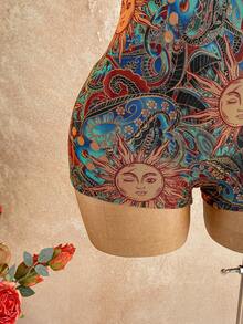 Soleia 女士白色纹理针织露背连体裤，饰有圆形圆环，优雅性感，适合万圣节、圣诞节、度假等场合。 - 棕色 - 查看 6