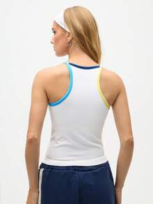 Eassivo Eassivo 2-Pack Of Women's Seamless Contrast Binding Fitted Sports Camisole With Chest Pads - Multicolor - View 2