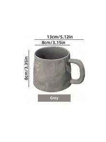 1个简约创意手工质感奶油色陶瓷马克杯，大容量家用杯，可用于饮水/办公/早餐，优雅奶油色咖啡杯，返校季必备