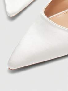 CUCCOO BIZCHIC 女士优雅尖头高跟鞋，通勤必备 - 白色 - 查看 8