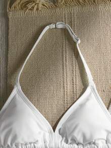 SHEIN 4-Piece Tween Girl White Swimsuit Set With Cover-Up Dress And Bikini, Suitable For Beach Vacation