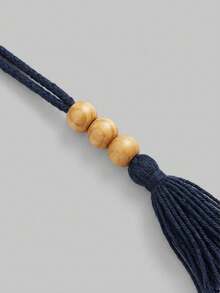 ROMWE Hippie Áo dệt kim cổ yếm dáng rộng dành cho nữ cỡ lớn, kiểu dáng thường ngày, thêu hình mặt trời. - Màu xanh hải quân - Xem 2