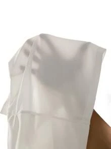 SHEIN Tall 女士纯色拼接设计休闲百搭约会裙裤 - 白色 - 查看 8