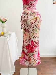 Soleia Trang phục dự tiệc cưới kiểu miền Tây mới, phù hợp cho kỳ nghỉ, lễ tốt nghiệp, tiệc trưa, ngày lễ Thánh Patrick, kỳ nghỉ xuân, lễ Phục sinh, lễ hội âm nhạc, bộ hai mảnh thanh lịch kiểu Bohemian nhiệt đới không dây vai, không tay, viền ren xếp nếp. - Nhiều màu - Xem 7